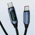 thumbnail image 1 of HAHDAXIA USB C to USB C Cable 5A PD 100W LED Display Cable (6.6ft, Blue, 1) USB c to c Cable, 1 of 1