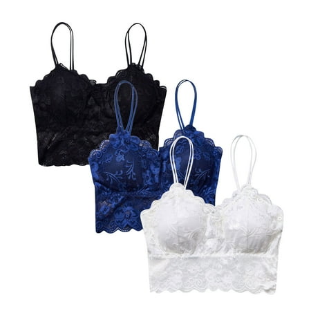 

3PCS Ladies Lace Strapless Underwear Strapless Padded Back Large Size