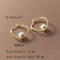 thumbnail image 2 of K-KED Gold plated 925 Sterling Silver Pearl Earrings Stud Dangle Women Wedding Gifts, 2 of 6