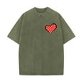 thumbnail image 4 of hotojiny Mens Oversized T-Shirts Fashion Loose Fit Crewneck Tshirt Streetwear Heart Short Sleeve Tee Shirt Summer Tops, 4 of 5