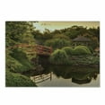 thumbnail image 1 of Japanese Cutting Board, Peaceful Garden Twilight Reflections in Water Red Bridge on Pond Sunset, Decorative Tempered Glass Cutting and Serving Board, Small Size, Green Yellow, by Ambesonne, 1 of 1