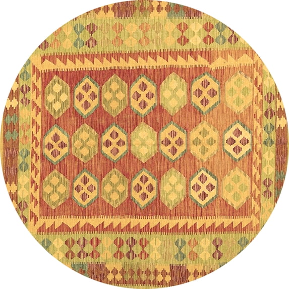 Ahgly Company Indoor Round Oriental Brown Traditional Area Rugs, 8' Round