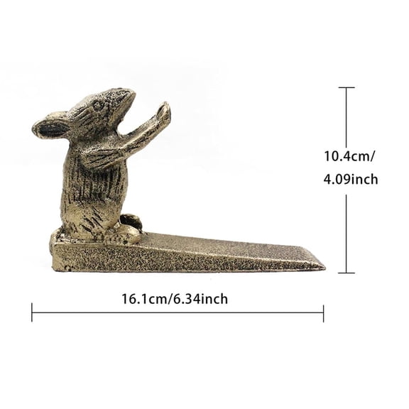 Door stop mouse shape rustic golden iron decorative home office