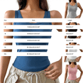 thumbnail image 3 of Athletic Tank Tops for Women Built in Bras V Neck Ribbed Camisole Knit Elastic Tanks Top Workout Strechy Slim Fit Women Soft Lightweight Cami Daily Beach Travel Outfits, Black L, 3 of 8