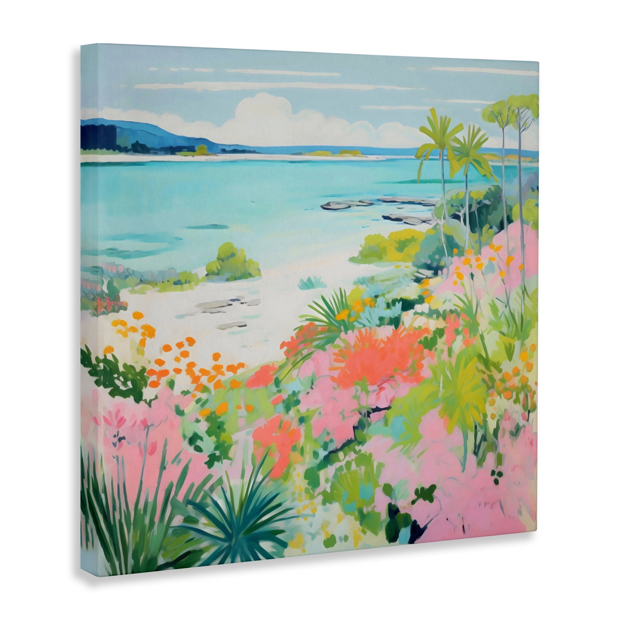 Stupell Industries Tropical Coast Blooming Shoreline Canvas Wall Art, design by Creative Studio