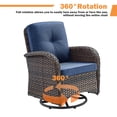 thumbnail image 4 of PARKWELL 6-Piece Outdoor Furniture Sets,All-Weather Wicker Patio Sectional Sofa Couch Conversation Sets with Cushions for Balcony,Navy, 4 of 12