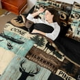 thumbnail image 5 of Homewish Rustic Moose Lodge Twin Bedding Sets 7-Piece, Western Lake House Bedding Comforter Set, Hunting and Fishing Reversible Sheet Sets, Lightweight Room Decor, 5 of 8