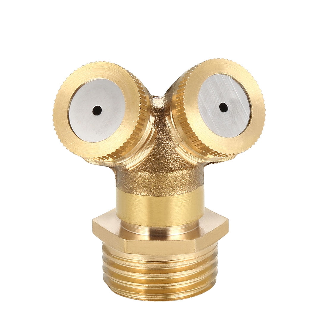 Misting Spray Nozzle, 1/2 BSPF Brass 2 Holes Garden Sprinklers Irrigation Connector Fitting with