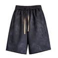 thumbnail image 2 of Men's Tie Dye Sweatshorts Drawstring Waist Loose Fit Workout Shorts with Pockets Retro Casual Cool Streetwear Short Pants Size M-5XL Black, 2 of 5