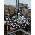 thumbnail image 2 of Outdoor Tablecloth with Umbrella Hole and Zipper 60R Spring Pastoral Leaves Black Table Cover for Round Tables Waterproof Tabletop Collection for Patio Garden Picnic Camping, 2 of 6