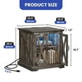 thumbnail image 6 of Wooflex Modern Dark Wood Nightstand, 25x23.6x23.6", LED Lights, USB Ports, Assembly Req, 6 of 7