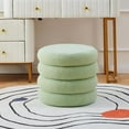 thumbnail image 4 of Tcbosik Multi-Functional Teddy Fleece Ottoman, Round Footrest and Lift-Off Lid and Storage Compartment, for Living Room, Bedroom or Studio, 18.3"Dia x 16.5"H, Holds Up to 300 lbs, Green, 4 of 6