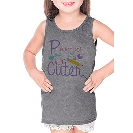 

7 ate 9 Apparel Girl s Preschool Back to School Grey Contrast Tank