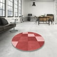 thumbnail image 4 of Ahgly Company Tapis Rond Lavable en Machine Intérieur Transitionnel Rouge, 4 Pieds Rond, 4 of 7