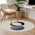 thumbnail image 4 of Abstract Art Sun Round Area Rug 4Ft Washable Circle Rugs for Bedroom Dining Room, Modern Art Black Round Rustic Non-Slip Carpet Floor Mats Indoor Outdoor Carpet Runner Aesthetic Home Decor, 4 of 8
