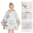 thumbnail image 6 of Light Christmas Snowflake Pattern Blanket Hoodies for Kids 6-13YR Oversize Wearable Blanket Hoodies for Boys Girls Teens, 6 of 7