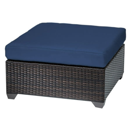TK Classics Belle Wicker Outdoor Ottoman with 2 Cushion Covers