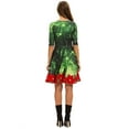 thumbnail image 3 of Women's Christmas 3D Print Short Sleeve Unique Casual Flared Midi Dress Women Christmas Holiday Flare Dress Short Dress 3D Printed Novelty Midi Dress, 3 of 4
