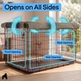 thumbnail image 5 of GORILLA GRIP Dog Crate Cover, Fits 48" Indoor Kennel Cage, Breathable Mesh Windows, Taupe, 5 of 10