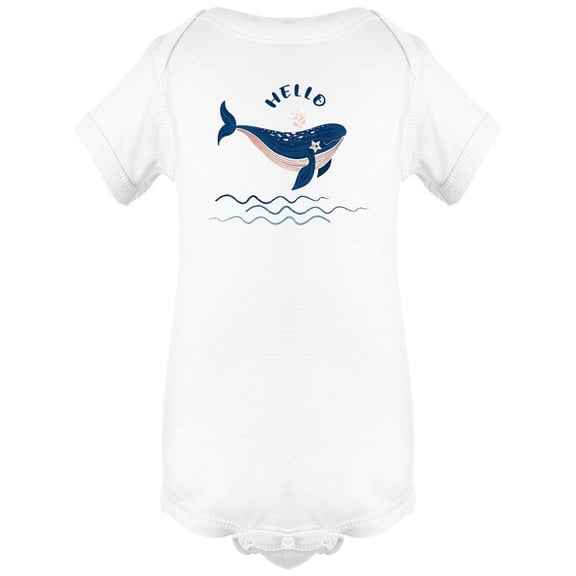Cute Whale Hello Bodysuit Infant -Image by Shutterstock,  6 Months