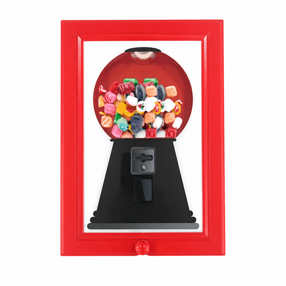 RAIRSKY Gumball Machine In A Frame Handy Fast Distribution Candies Nuts Dog Cat Treats Dried Food Dispensers