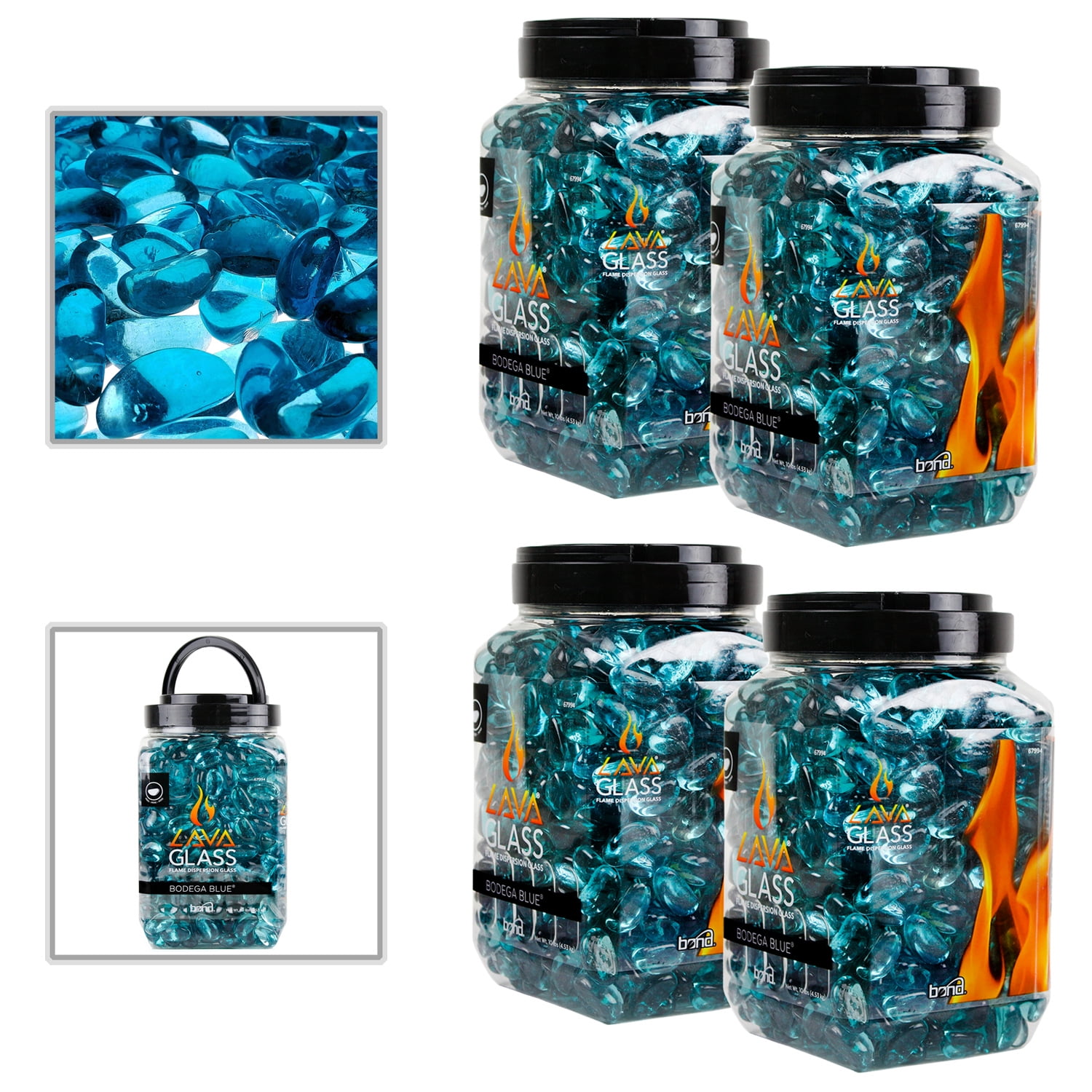 品質は非常に良い Bodega Glass Dispersion Pit Fire Mini Lavaglass Manufacturing 新品bond Blue 4 Of Pack 焚き火台 Sutevalle Org
