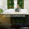 thumbnail image 3 of St Patricks Day Blackout Curtains for Bedroom, Gold Green Shamrock Checkered Lucky Leaf Thermal Insulated Kitchen Drapes with Grommets, Light Blocking Window Treatment, 2 Panels 52" x 72", 3 of 7