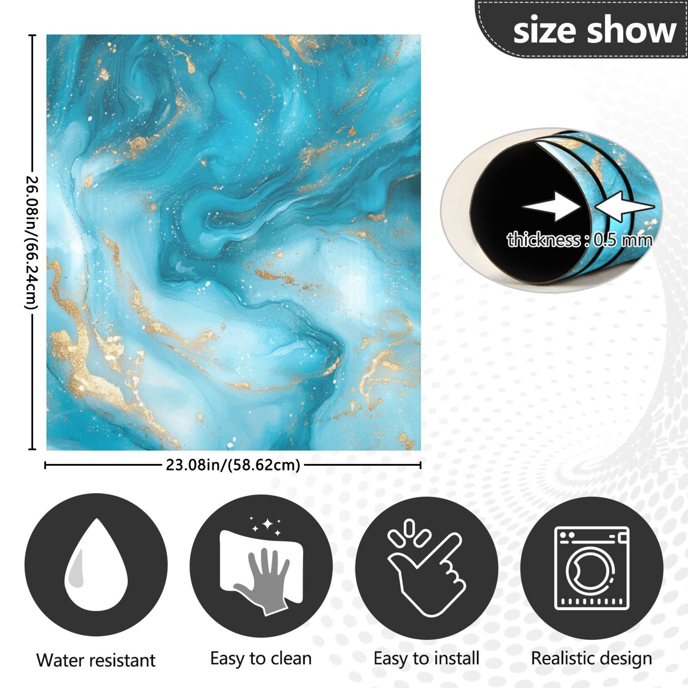 Dishwasher Magnetic Sticker 23x26 Inch Refrigerator Magnetic Sticker Washing Machine Magnetic Sticker Kitchen Panel Magnetic Sticker Home Decor Pretty Marble Pattern