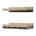thumbnail image 3 of del Hutson Designs Rustic Luxe 24" Real Wood Stemware Rack/Shelf Set, Grey, 3 of 8