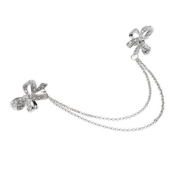 2x Pin de broche de cuello de de botón de cadena imitación - Plata Hugo Broche de cadena con borla