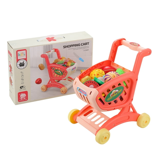 Carrito de Supermercado Infantil de Juguete con Accesorios, Carro de Compras para Ninos