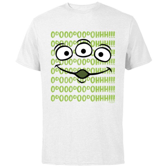 Disney 100 and Pixar’s Toy Story Alien Face Ooooh D100 - Short Sleeve Cotton T-Shirt for Adults - Customized-White