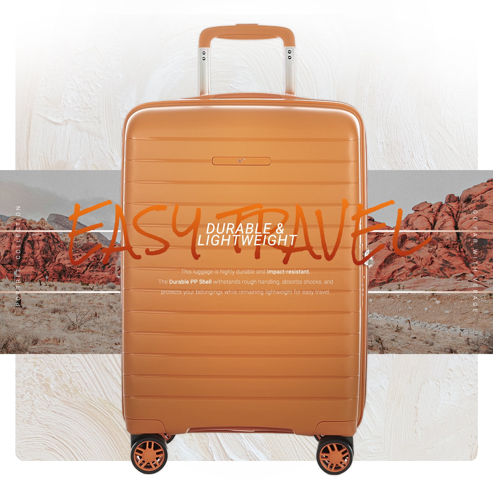Verage Hardside Carry On Luggage With Spinner Wheels,Expandable Hardshell Suitcase,TSA Airline Approved,Carry-On 20-Inch,Orange