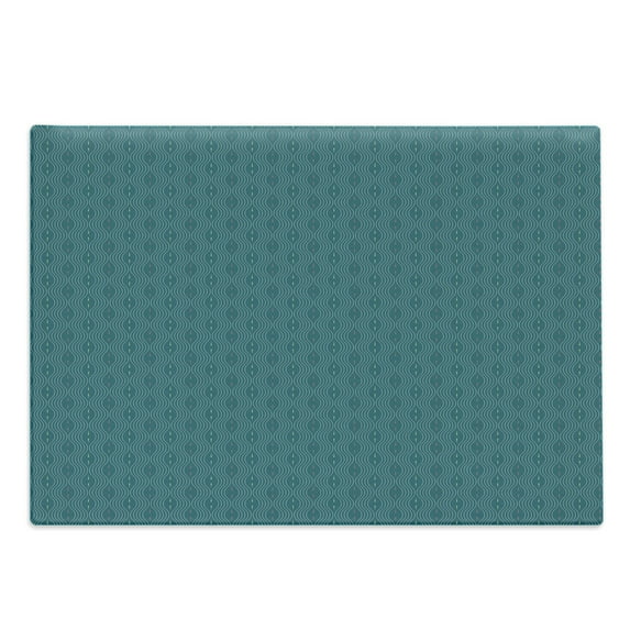 Abstract Cutting Board, Modernistic Pattern with Wavy Lines and Dots, Decorative Tempered Glass Cutting and Serving Board, in 3 Sizes, by Ambesonne
