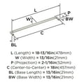 thumbnail image 5 of Amerock Balon 18 inch (457mm) Center-to-Center Satin Nickel Appliance Pull, 5 of 6