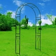 thumbnail image 3 of OUTOUR Stereoscopic Metal Garden Arch Arbor Arbour Archway with Graceful Curve for Climbing Plants Roses Vines, Outdoor Garden Lawn Backyard Patio, Wedding, Black, 3 of 7