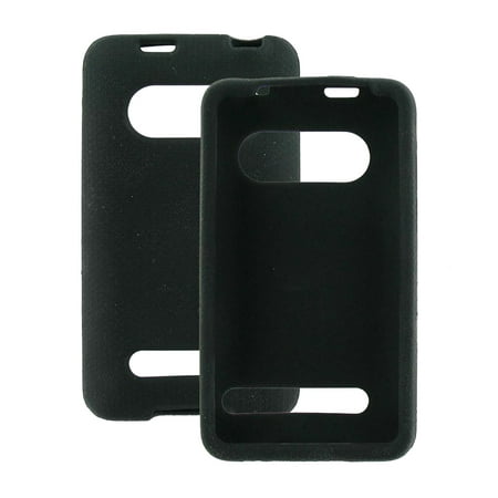 - HTC EVO 4G Silicone Sleeve Case with Kickstand Opening - Black