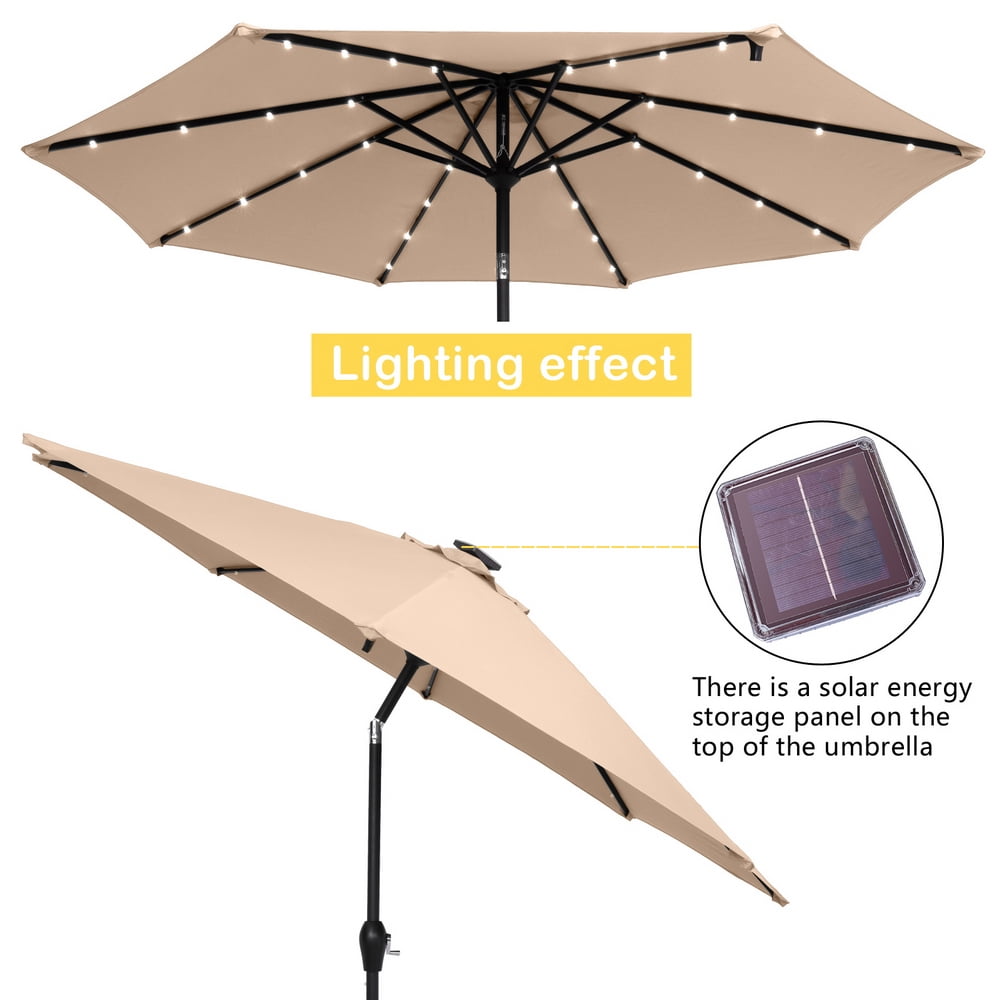 Kepooman 9FT Patio Umbrella, Outdoor Round Umbrella with Lamp Beads for Garden Deck Pool Patio, Without Base, Top Color Kepooman 9FT Patio Umbrella, Outdoor Round Umbrella with Lamp Beads for Garden Deck Pool Patio, Without Base, Top Color