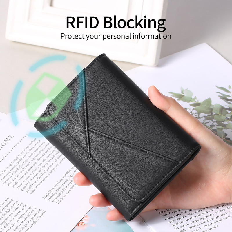 GAEKEAO Women's RFID Blocking Leather Trifold Wallet photo 4