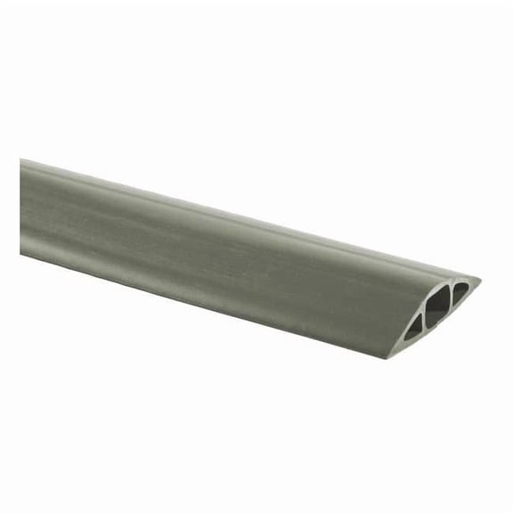 Cable Protector, 3/4 in H, 25 ft L, 3 in W, 1 Channel, PVC, Gray