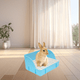 thumbnail image 2 of Tall Chassis Rabbit Litter Box, Narrow Plastic Bottom Net for Guinea Pigs/Chinchillas, Blue Small Size (29x22x15.5cm) - Anti-Splash, Feces-Urine Separation, Easy Clean, Smooth Edges, Multi-Pet, 2 of 6