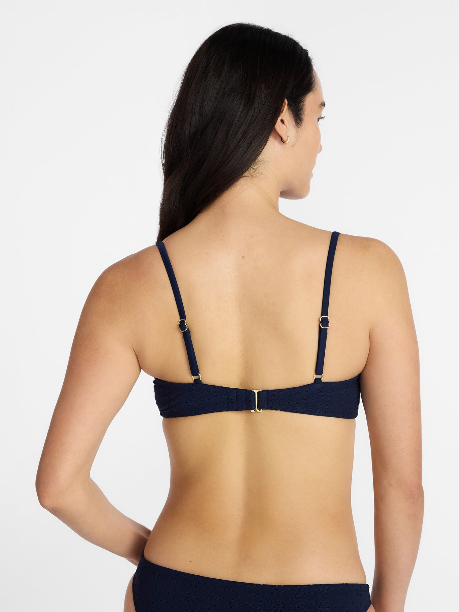 Time and Tru Women's Underwire Eyelet Bikini Top, Sizes XS-3X