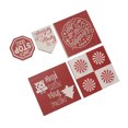 thumbnail image 4 of Accesorios para fiestas navideñas, 5 piezas Bandeja en capas navideñas Decoración navideña roja y blanca Decoración de mesa navideña de madera Durabilidad mejorada, 4 of 8
