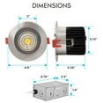 thumbnail image 4 of Luxrite 4 Inch LED Recessed Light, 15W, 5 Color Selectable, 1100 Lumens, Dimmable, Wet Rated, Brushed Nickel 4 Pack, 4 of 7