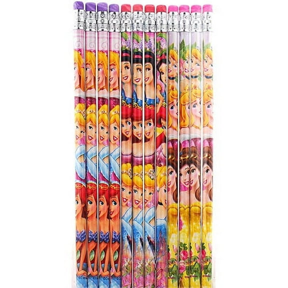 Princess Character 12 Wood Pencils Pack