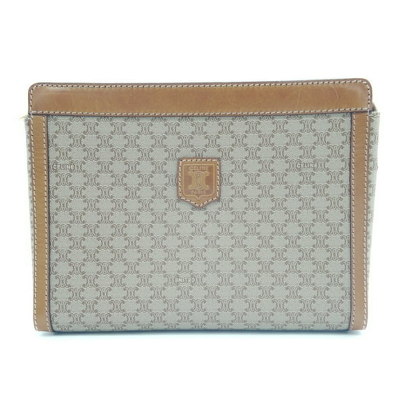 Pre-Owned CELINE Macadam pattern second bag clutch (Good)