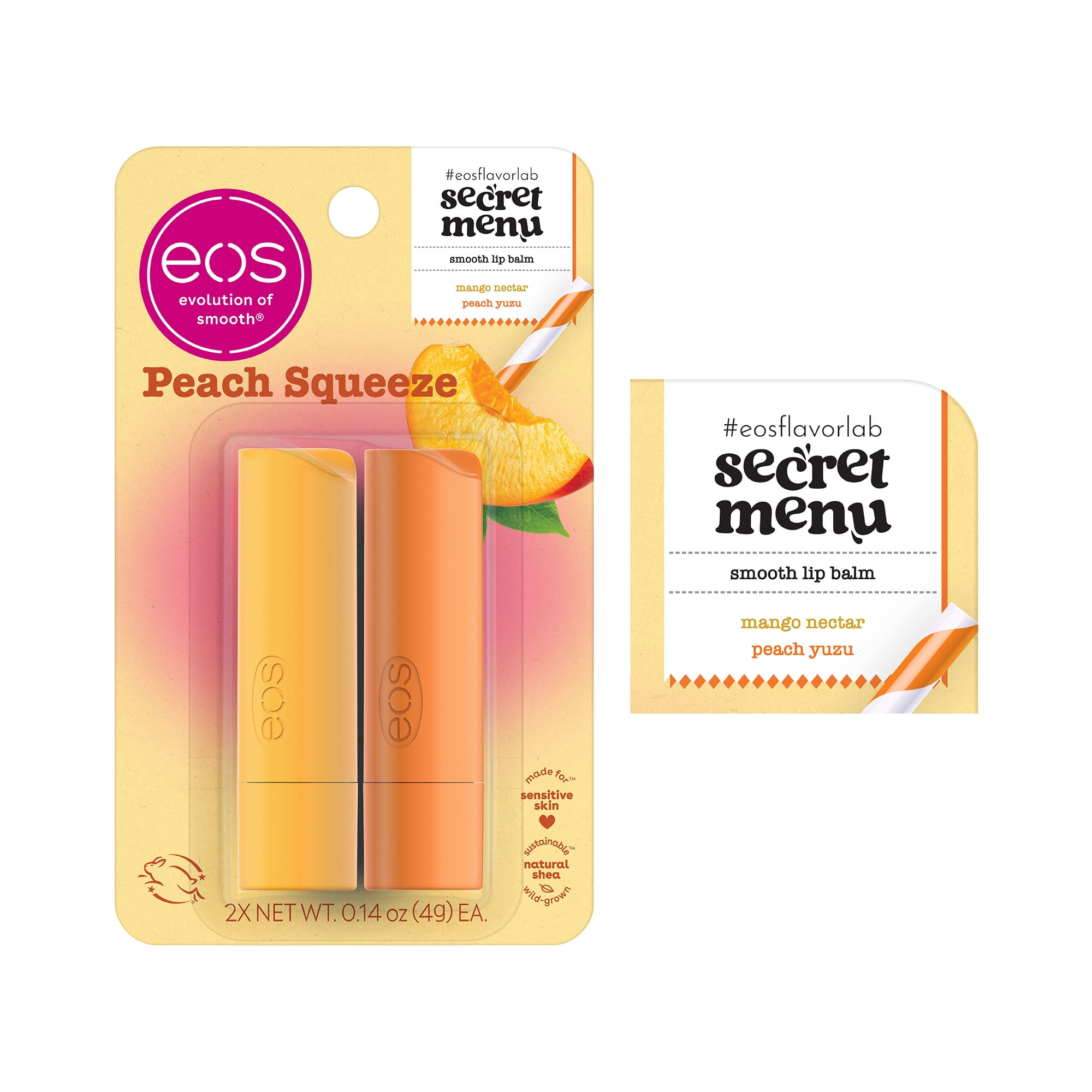 eos Peach Squeeze Lip Balm Stick - 0.28oz/2pk