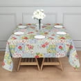 thumbnail image 3 of Pioneer Flower Floral Print Pattern Square Tablecloth, Waterproof Wipeable Spillproof Washable Table Cover for Home Kitchen Party Decor, 52"x52", 3 of 6