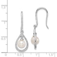 thumbnail image 3 of FB Jewels Sterling Silver Rhod Plated Dia. and FW Cultured Pearl Dangle Ear, 3 of 3