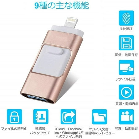 Rose Gold 512gb 3 0 Usb Flash Drives For Iphone 3 In 1 Lightning Otg Jump Drive Ipad Memory Stick Ios External Walmart Canada
